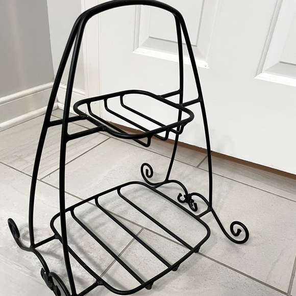 Longaberger 2 Tier Wrought Iron Basket Stand - Picture 1 of 4